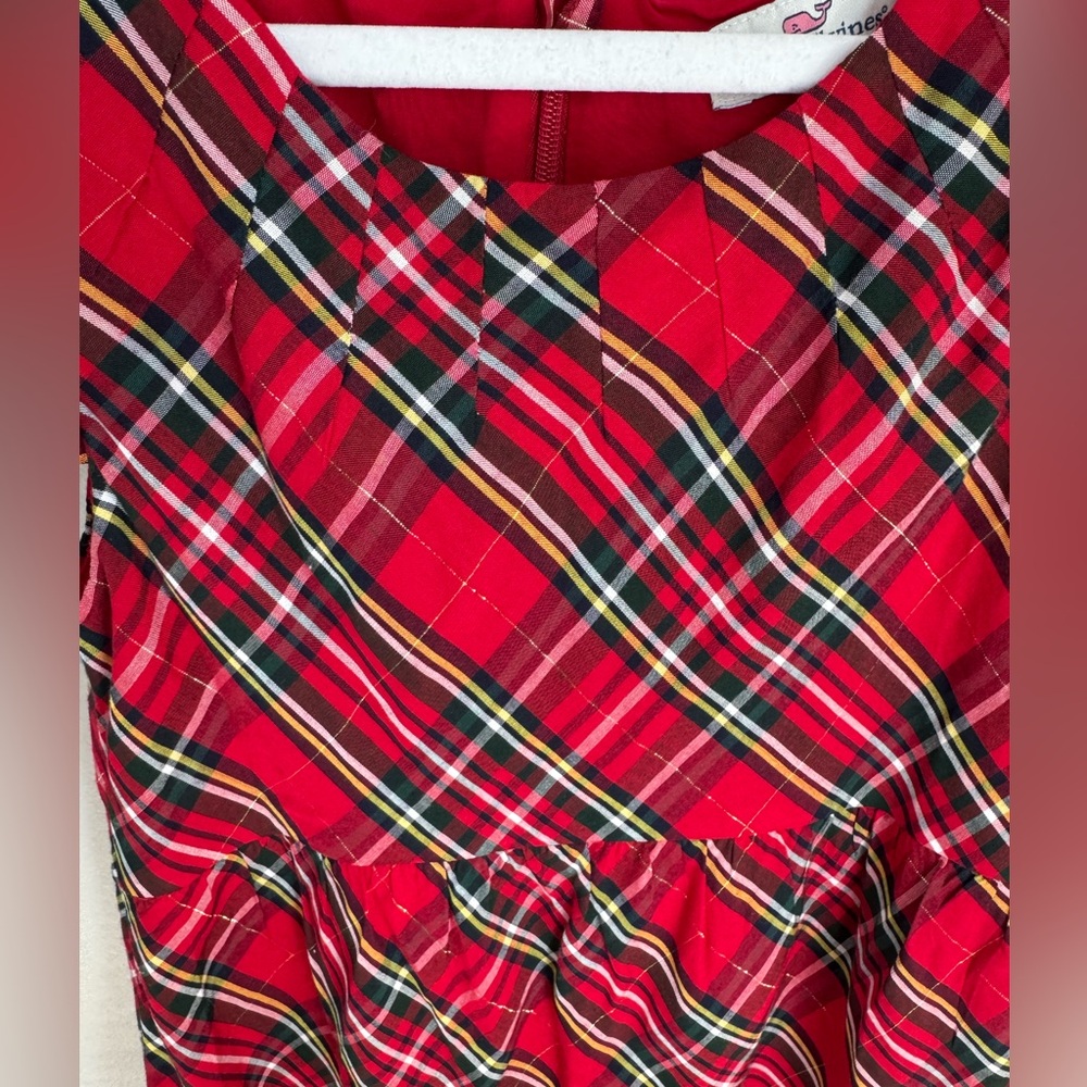 Vineyard Vines Girls Plaid Christmas Dress Size 6 - Picture 4 of 6